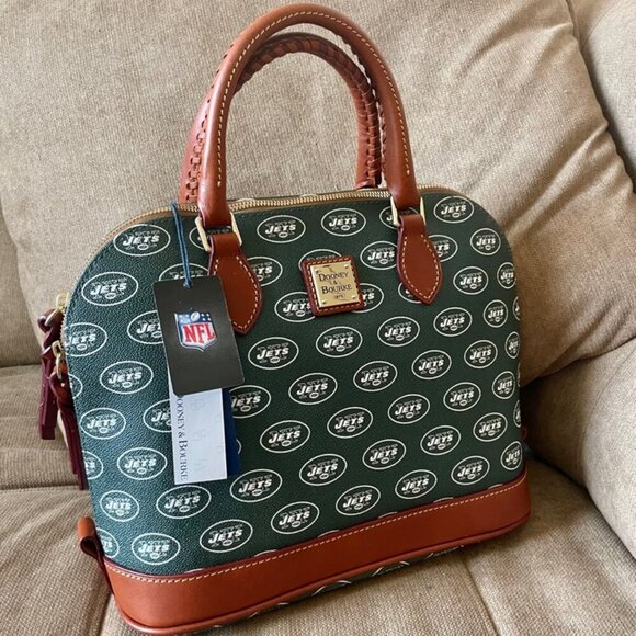 NFL NEW YORK JETS FOOTBALL DOONEY & BOURKE SATCHEL CROSSBODY BAG FAN / TAILGATE - Picture 7 of 16